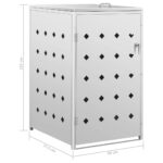 Abri pour poubelle sur roulettes 240 L Acier inoxydable – Image 7