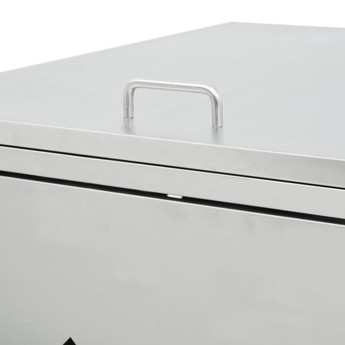 Abri de poubelle double sur roulettes 240 L Acier inoxydable – Image 5