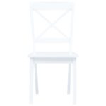 Chaises à manger lot de 6 blanc bois d'hévéa massif – Image 3