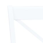 Chaises à manger lot de 6 blanc bois d'hévéa massif – Image 4