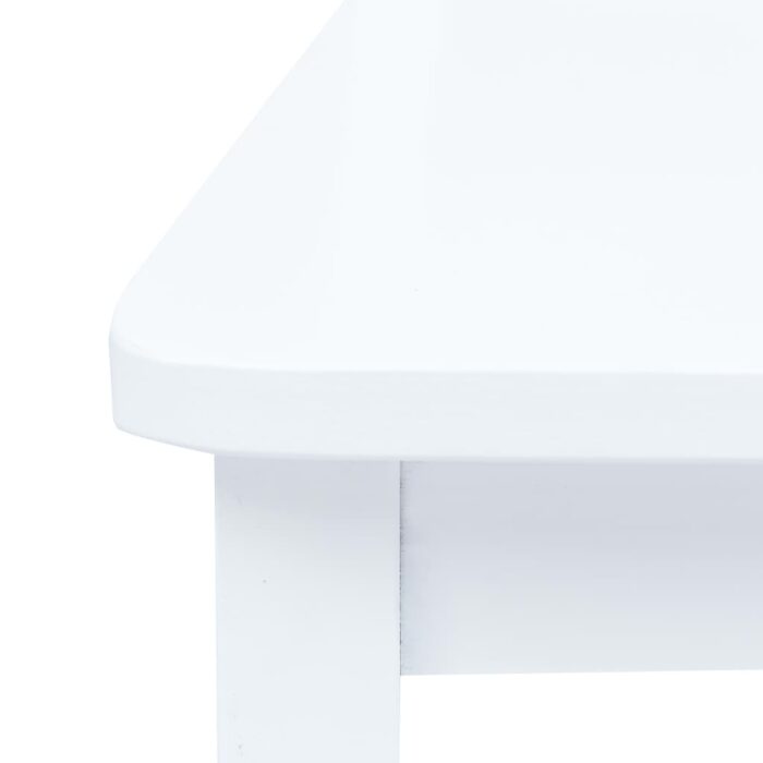 Chaises à manger lot de 6 blanc bois d'hévéa massif – Image 5