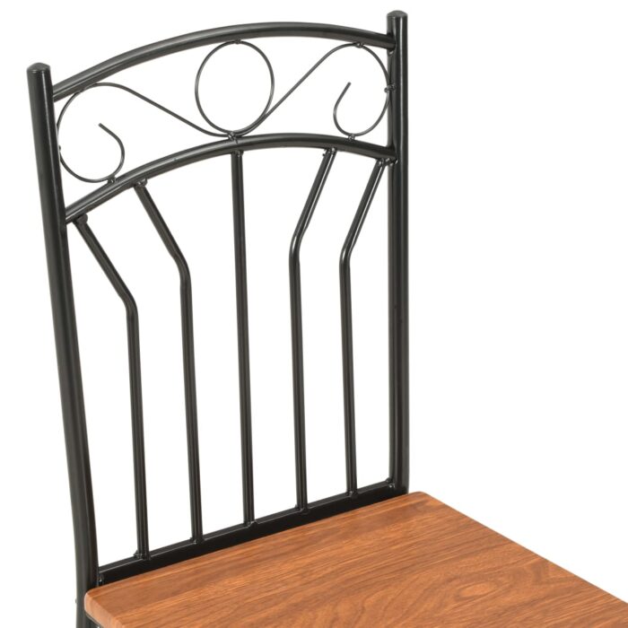 Ensemble de salle à manger 7 pcs MDF et acier Marron – Image 12