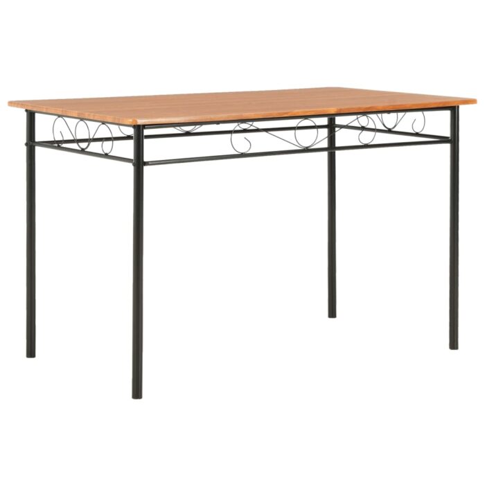 Ensemble de salle à manger 7 pcs MDF et acier Marron – Image 2