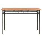 Ensemble de salle à manger 7 pcs MDF et acier Marron – Image 3