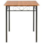 Ensemble de salle à manger 7 pcs MDF et acier Marron – Image 4