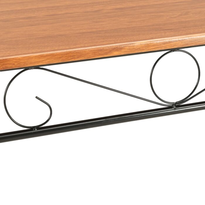 Ensemble de salle à manger 7 pcs MDF et acier Marron – Image 7