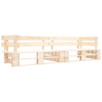 Canapés de jardin palette 2 pcs avec coussins gris Pinède – Image 3