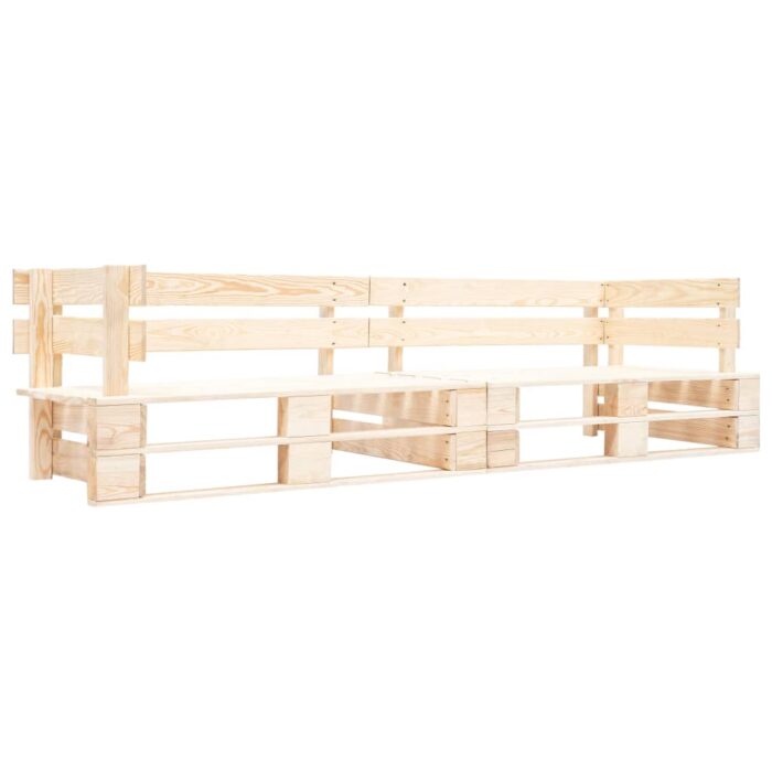 Canapés de jardin palette 2 pcs avec coussins gris Pinède – Image 3