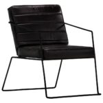 Fauteuil Noir Cuir véritable – Image 10