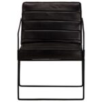 Fauteuil Noir Cuir véritable – Image 3