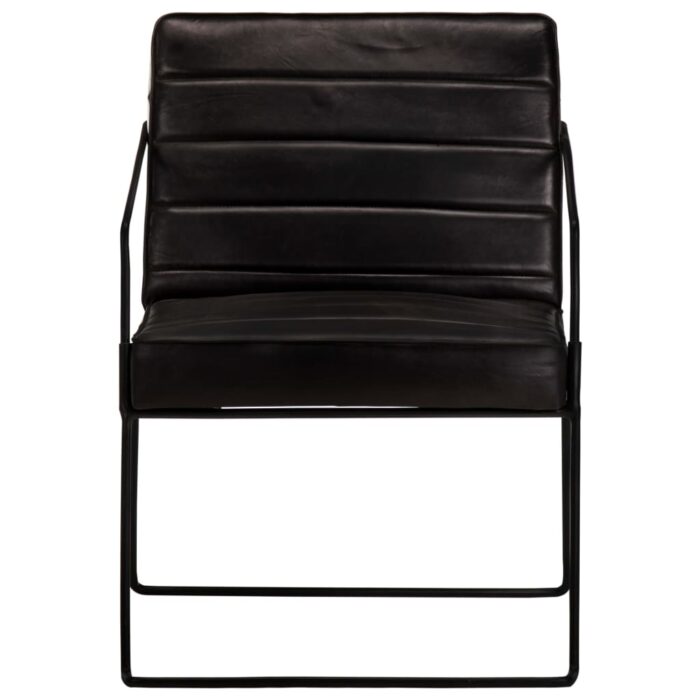 Fauteuil Noir Cuir véritable – Image 3