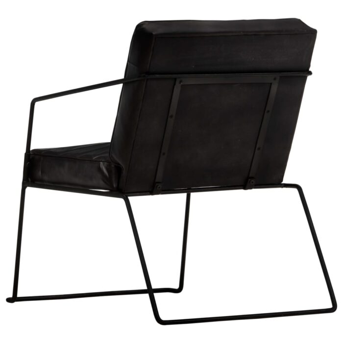 Fauteuil Noir Cuir véritable – Image 4