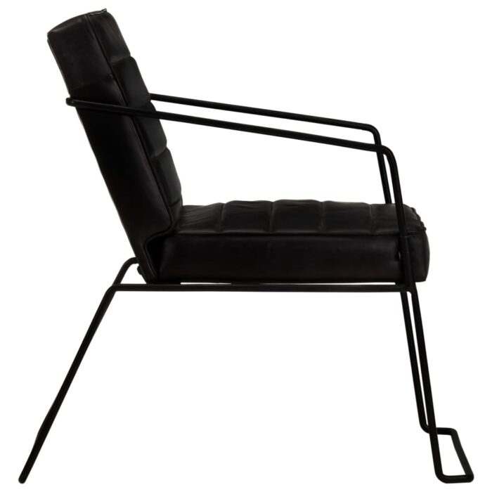 Fauteuil Noir Cuir véritable – Image 5