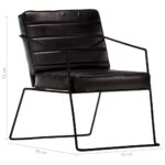 Fauteuil Noir Cuir véritable – Image 7