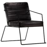 Fauteuil Noir Cuir véritable – Image 9
