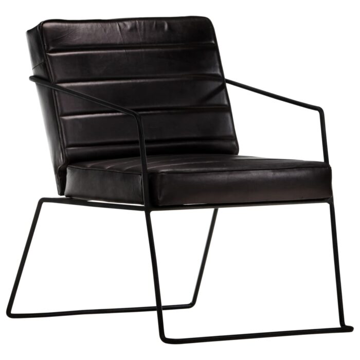 Fauteuil Noir Cuir véritable – Image 9