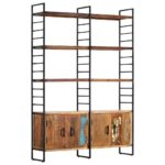 Bibliothèque 4 niveaux 124x30x180cm Bois solide de récupération – Image 10