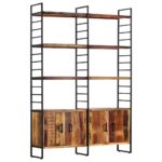 Bibliothèque 4 niveaux 124x30x180cm Bois solide de récupération – Image 11