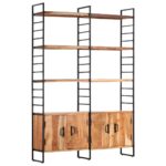 Bibliothèque à 4 niveaux 124x30x180 cm Bois d'acacia massif – Image 12