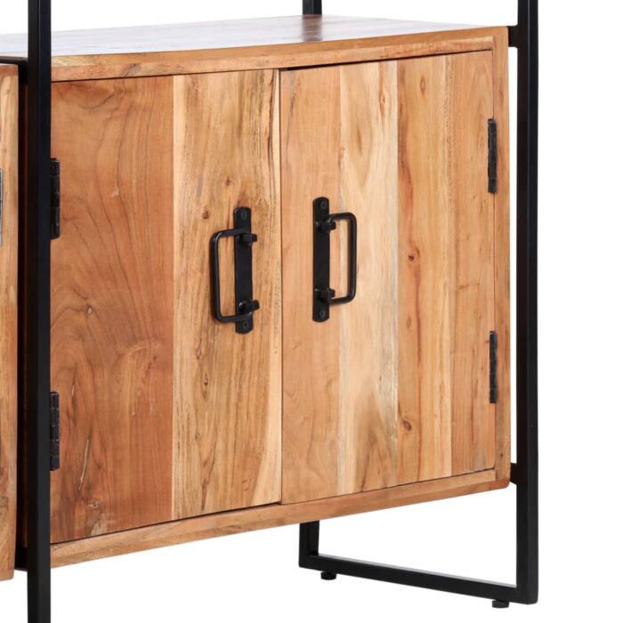 Bibliothèque à 4 niveaux 124x30x180 cm Bois d'acacia massif – Image 6