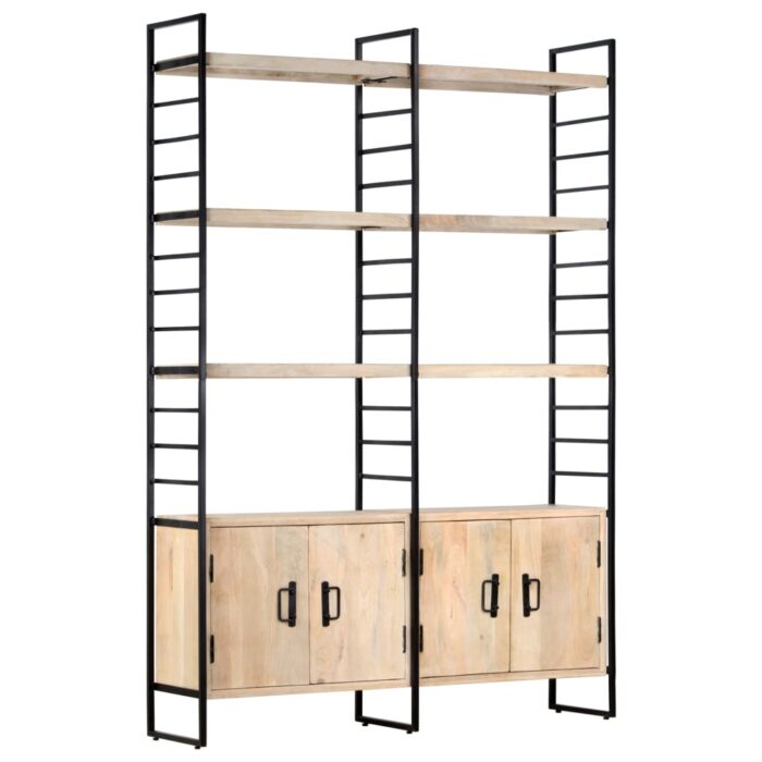 Bibliothèque à 4 niveaux 124x30x180 cm Bois de manguier massif – Image 10