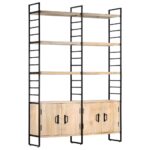 Bibliothèque à 4 niveaux 124x30x180 cm Bois de manguier massif – Image 11