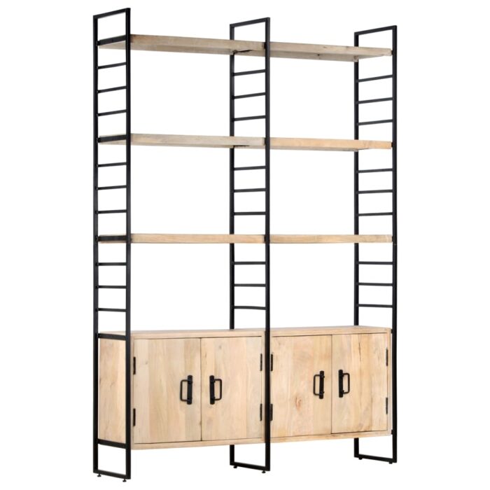 Bibliothèque à 4 niveaux 124x30x180 cm Bois de manguier massif – Image 11