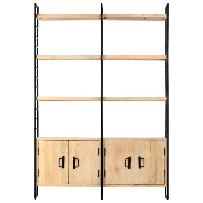 Bibliothèque à 4 niveaux 124x30x180 cm Bois de manguier massif – Image 2