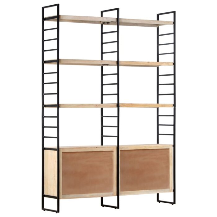 Bibliothèque à 4 niveaux 124x30x180 cm Bois de manguier massif – Image 4