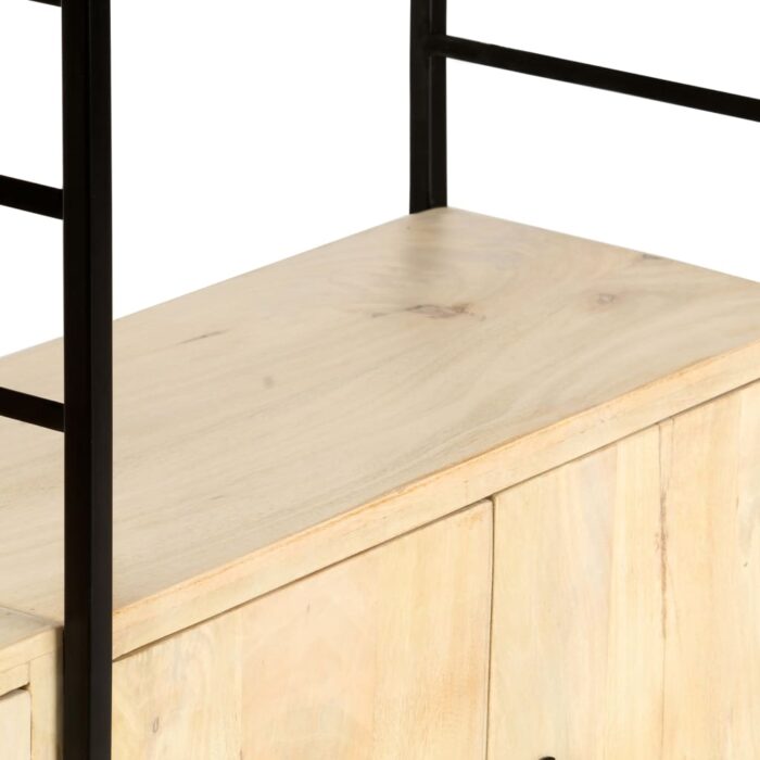 Bibliothèque à 4 niveaux 124x30x180 cm Bois de manguier massif – Image 6