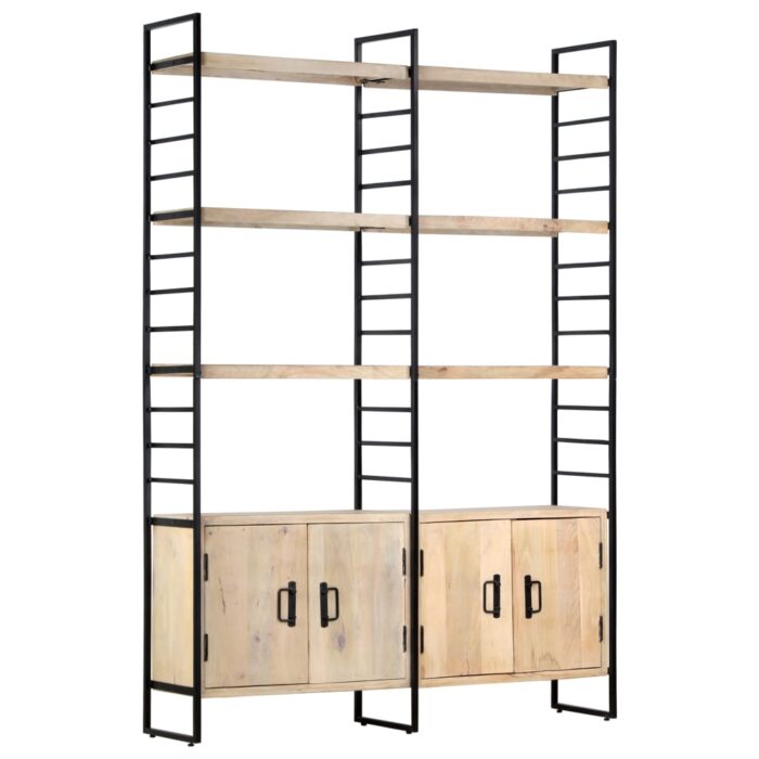 Bibliothèque à 4 niveaux 124x30x180 cm Bois de manguier massif – Image 9