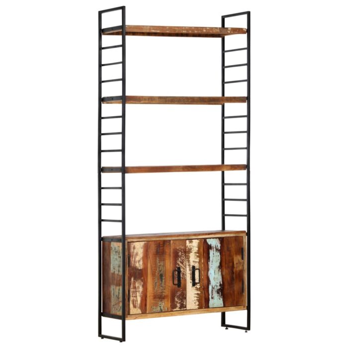 Bibliothèque 4 niveaux 80x30x180 cm Bois solide de récupération – Image 10