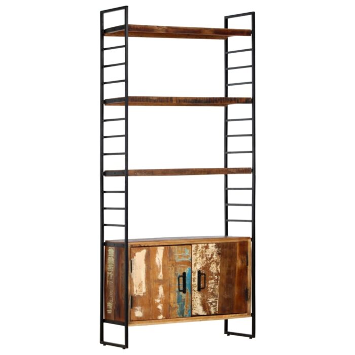 Bibliothèque 4 niveaux 80x30x180 cm Bois solide de récupération – Image 11