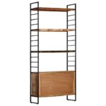 Bibliothèque 4 niveaux 80x30x180 cm Bois solide de récupération – Image 4