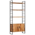 Bibliothèque à 4 niveaux 80x30x180 cm Bois d'acacia massif – Image 11