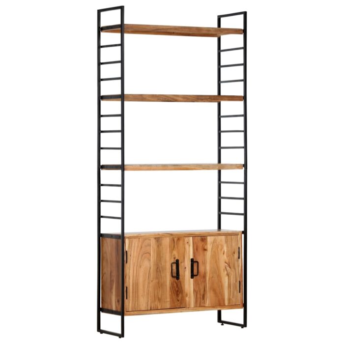 Bibliothèque à 4 niveaux 80x30x180 cm Bois d'acacia massif – Image 11