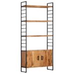 Bibliothèque à 4 niveaux 80x30x180 cm Bois d'acacia massif – Image 12