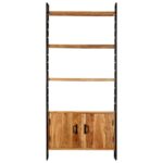 Bibliothèque à 4 niveaux 80x30x180 cm Bois d'acacia massif – Image 2