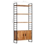 Bibliothèque à 4 niveaux 80x30x180 cm Bois d'acacia massif – Image 8