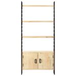 Bibliothèque à 4 niveaux 80x30x180 cm Bois de manguier massif – Image 2