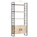 Bibliothèque à 4 niveaux 80x30x180 cm Bois de manguier massif – Image 8