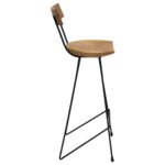 Tabourets de bar lot de 2 bois de teck massif – Image 3