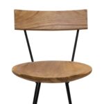 Tabourets de bar lot de 2 bois de teck massif – Image 5