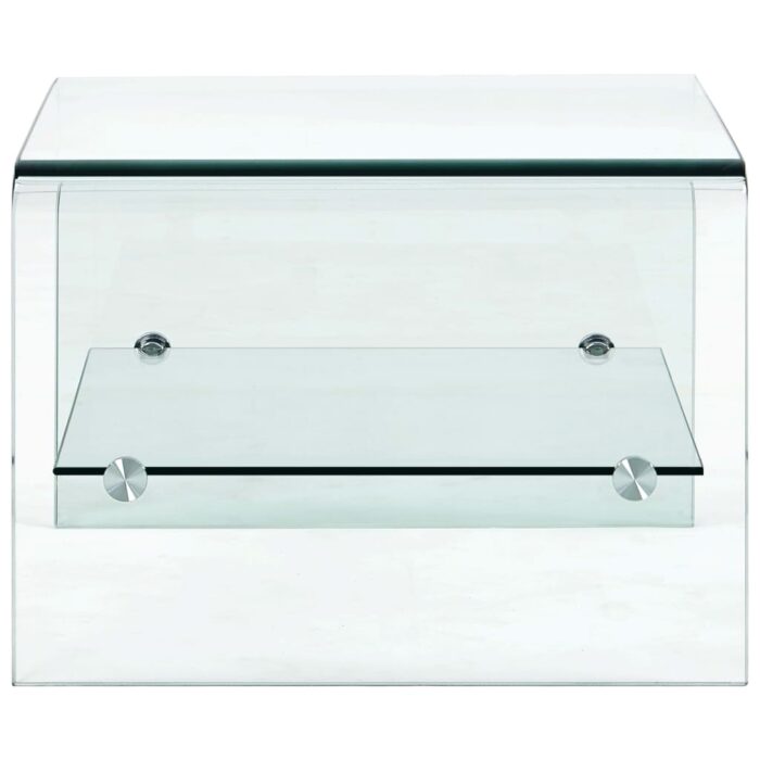 Table basse Clair 50x45x33 cm Verre trempé – Image 2