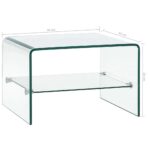 Table basse Clair 50x45x33 cm Verre trempé – Image 4