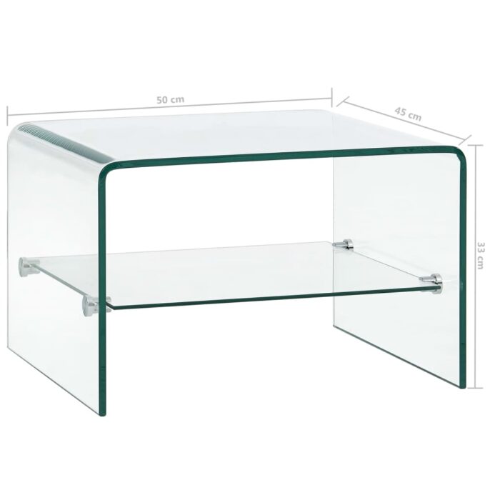 Table basse Clair 50x45x33 cm Verre trempé – Image 4