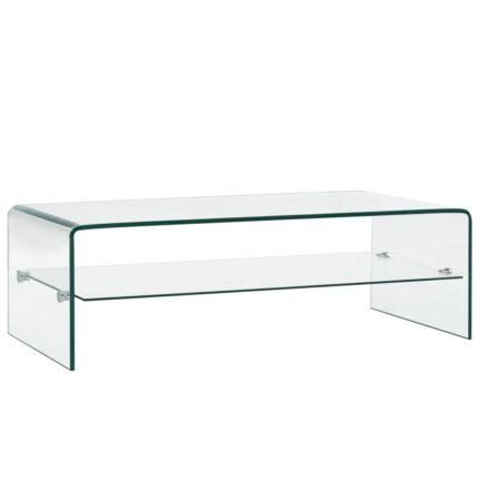 Table basse Clair 98x45x31 cm Verre trempé