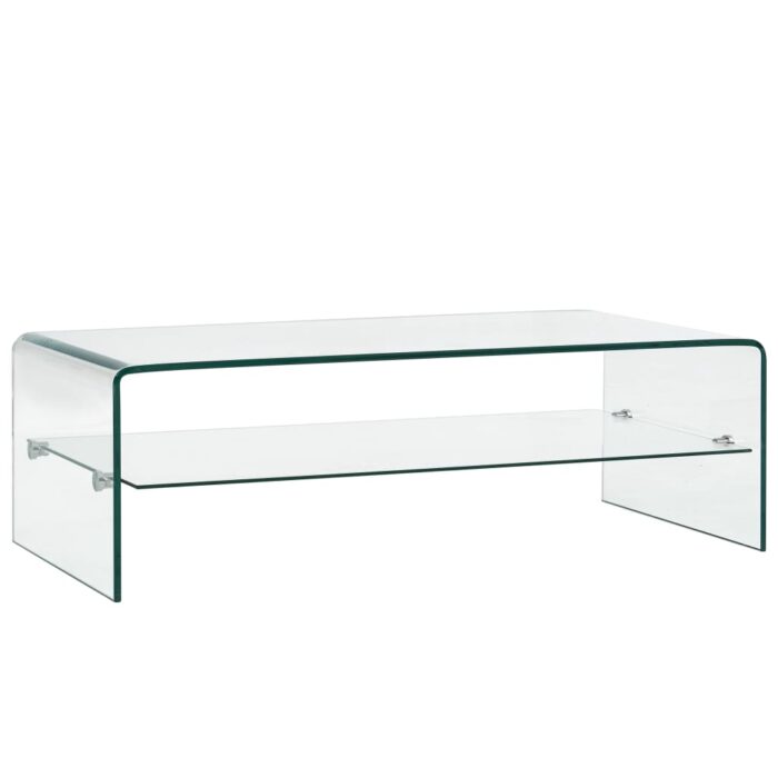 Table basse Clair 98x45x31 cm Verre trempé – Image 1