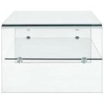 Table basse Clair 98x45x31 cm Verre trempé – Image 2