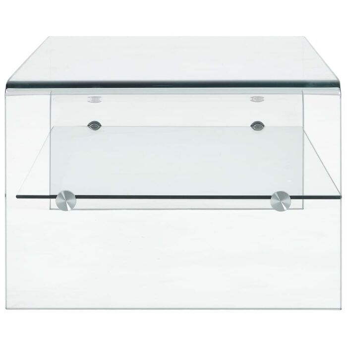 Table basse Clair 98x45x31 cm Verre trempé – Image 2